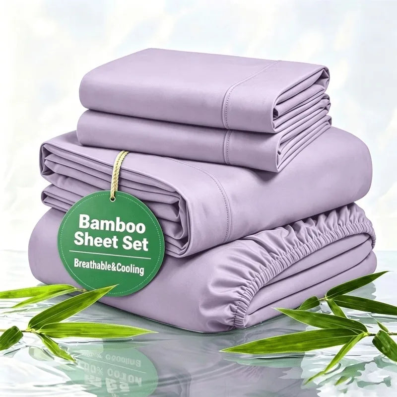 3pcs/4PCS Cooling Satin Bed Sheet Set, Shrink-Resistant, Fade-Resistant, Hypoallergenic, Breathable, Flat Sheet & Fitted Sheet & Pillow Cases
King, Queen, Full, Twin