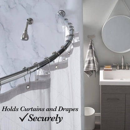 Adjustable Curved Shower Rod 42-72in Chrome No Hooks.......
