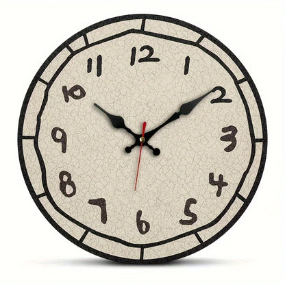 Vintage Wooden Wall Clock - Silent Quartz, Battery Operated (AA Batteries Not Included)