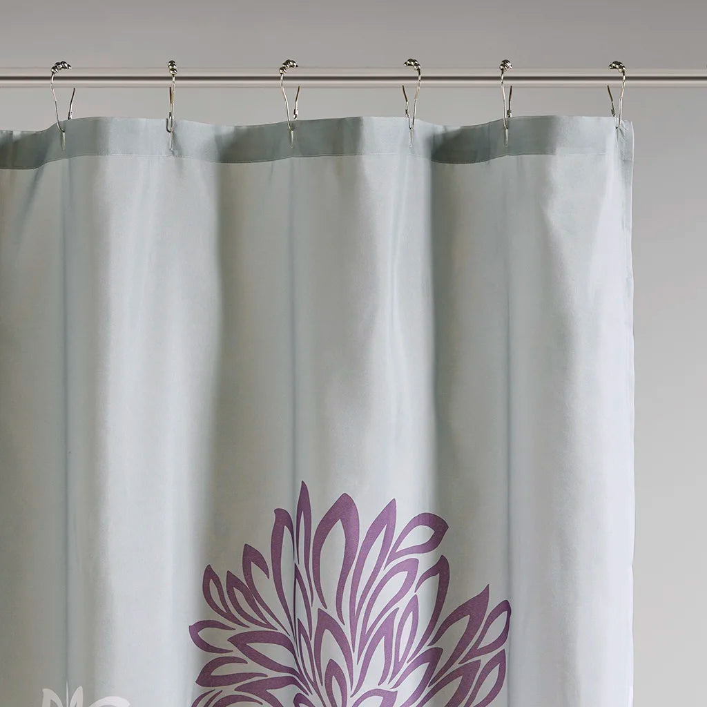 Printed Floral Shower Curtain Waterproof Mildew Resistant Quick Dry Machine Washable Grommet Hook Ring Liner Rustproof HQ YS