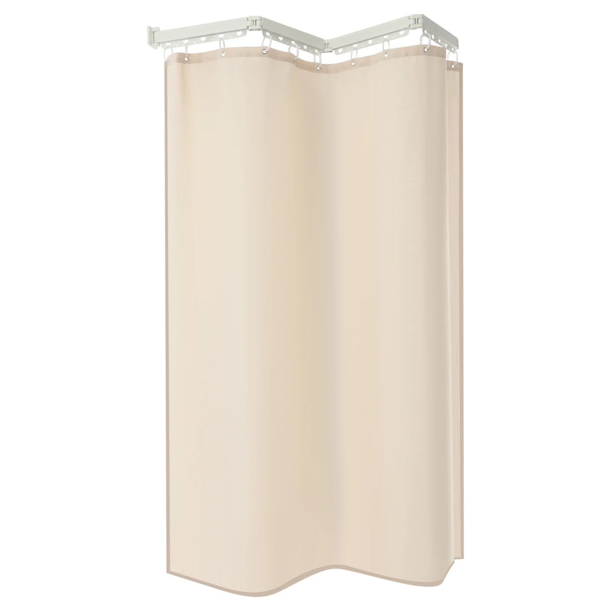 Shower Curtain Set, Wall Mounted Folding Shower Curtain Rod, No Drill Installation, 110 lbs. Load for Home Bathroom