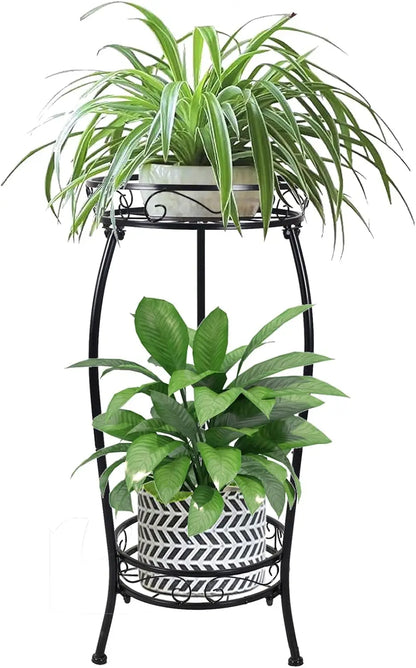 Metal Plant Stand Indoor Outdoor, 2 Tier 25" Tall, Heavy Duty Rustproof....