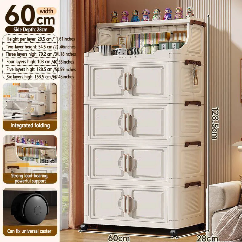 Multi-layer Plastic Storage Rack Stand Foldable Floor-standing