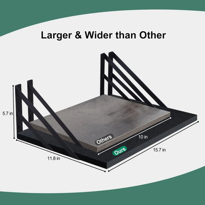 Set of 2 Deep Floating Shelves, 15.7"W × 11.8"D