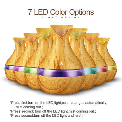6 Inch Remote Control Humidifier & Diffuser, 10 Oz. Auto Shut Off, 7 Color Mood Light