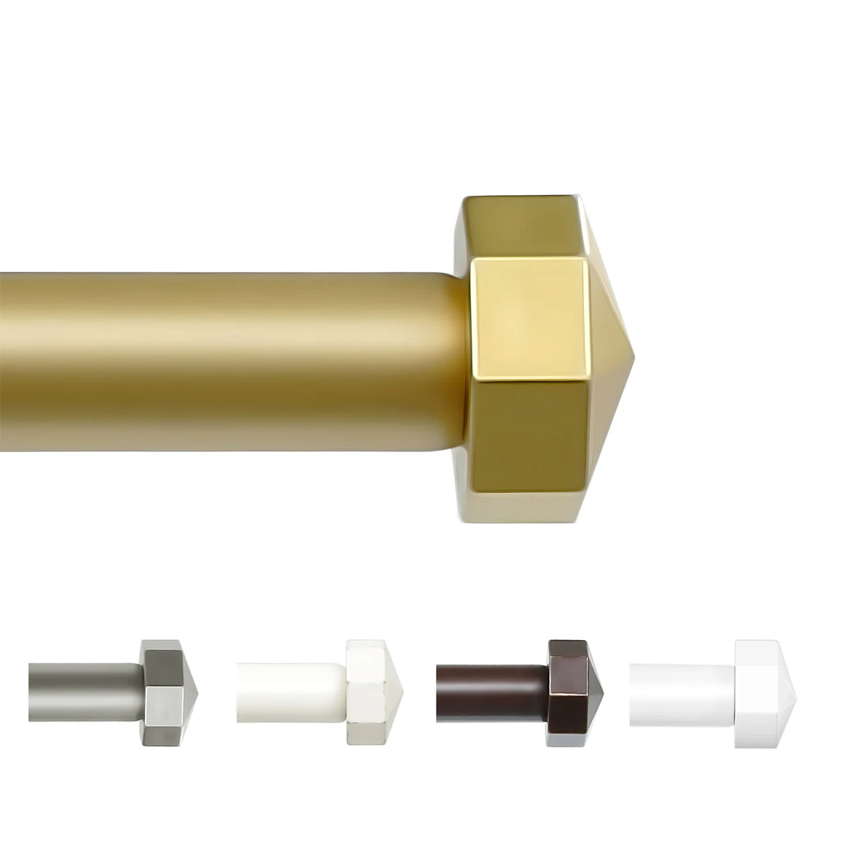 5/8 Inch Diameter Single Window Drapery Curtain Rod Set 5 Colors, 28 to 120 Inches.....