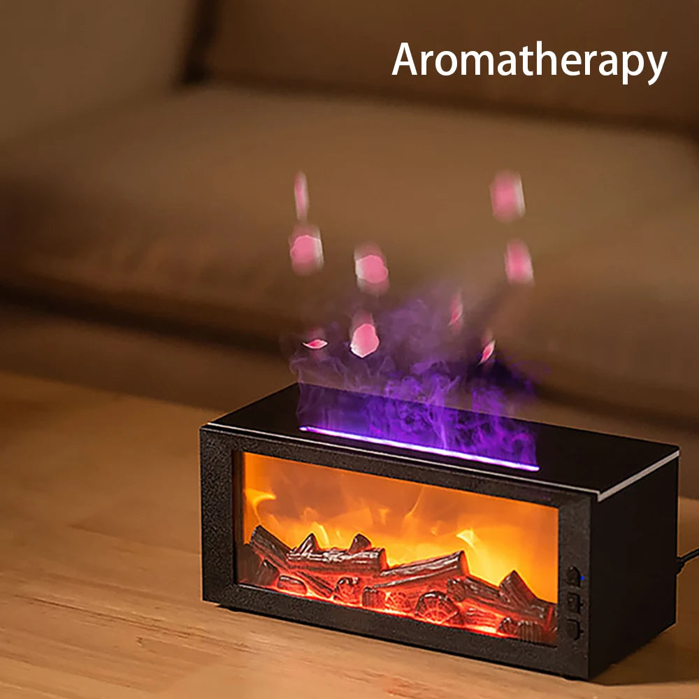 10 Oz. Flame Effect Humidifier & Diffuser, with Remote & Timer, Auto Shut Off, Realistic 6 Color Fireplace.....