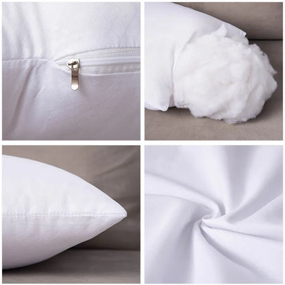 Throw Pillows Insert (Pack of 2 or 4, White) - 18 x 18 Inches Couch Pillows - Indoor