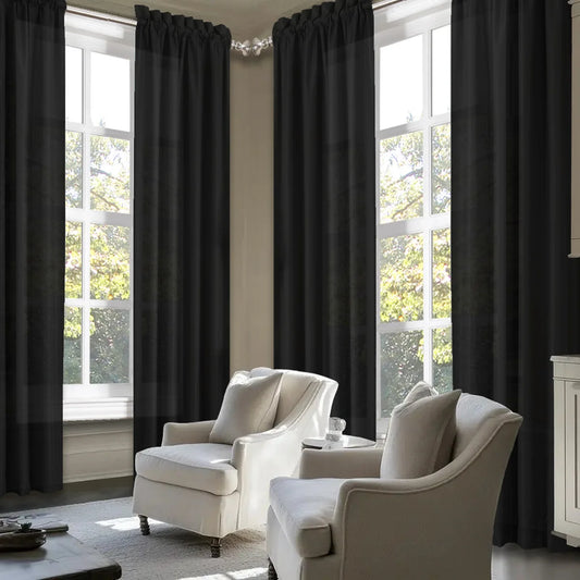 4pcs Light Filtering Curtains - Elegant Color Fade-Resistant, Rod Pocket Design, Many Different Sizes And Colors....