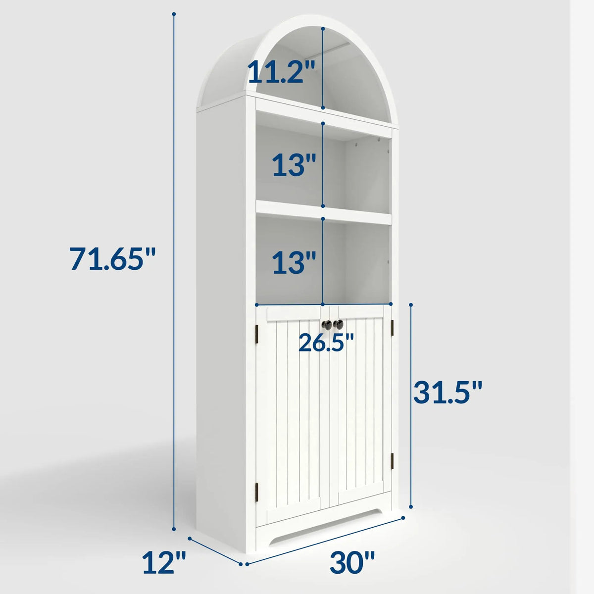 Bookcase with Doors, 71 Inch Tall , Wooden Bookshelf