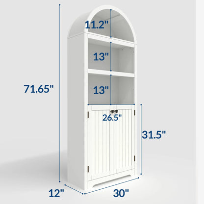 Bookcase with Doors, 71 Inch Tall , Wooden Bookshelf