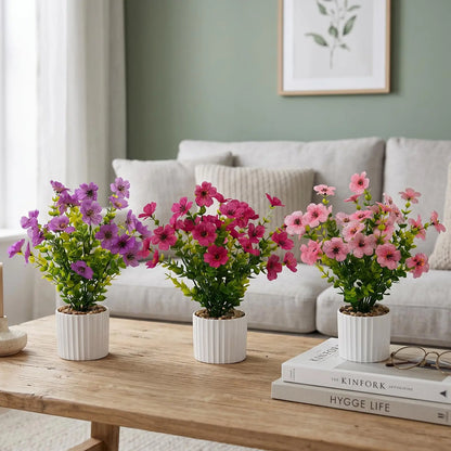Set of 6 Artificial Potted Flowers Floral Arrangement...