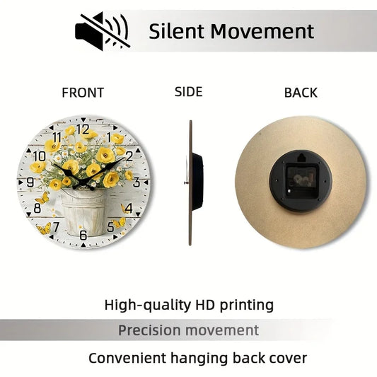 Vintage2 D Print Wooden Wall Clock- Sizes 10", 12", 14", 16", Battery Included.....
