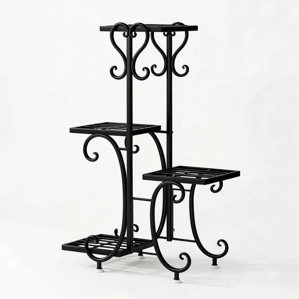 4 Tier Corner Metal Plant Stand, Flower Pot Shelf Indoor Outdoor