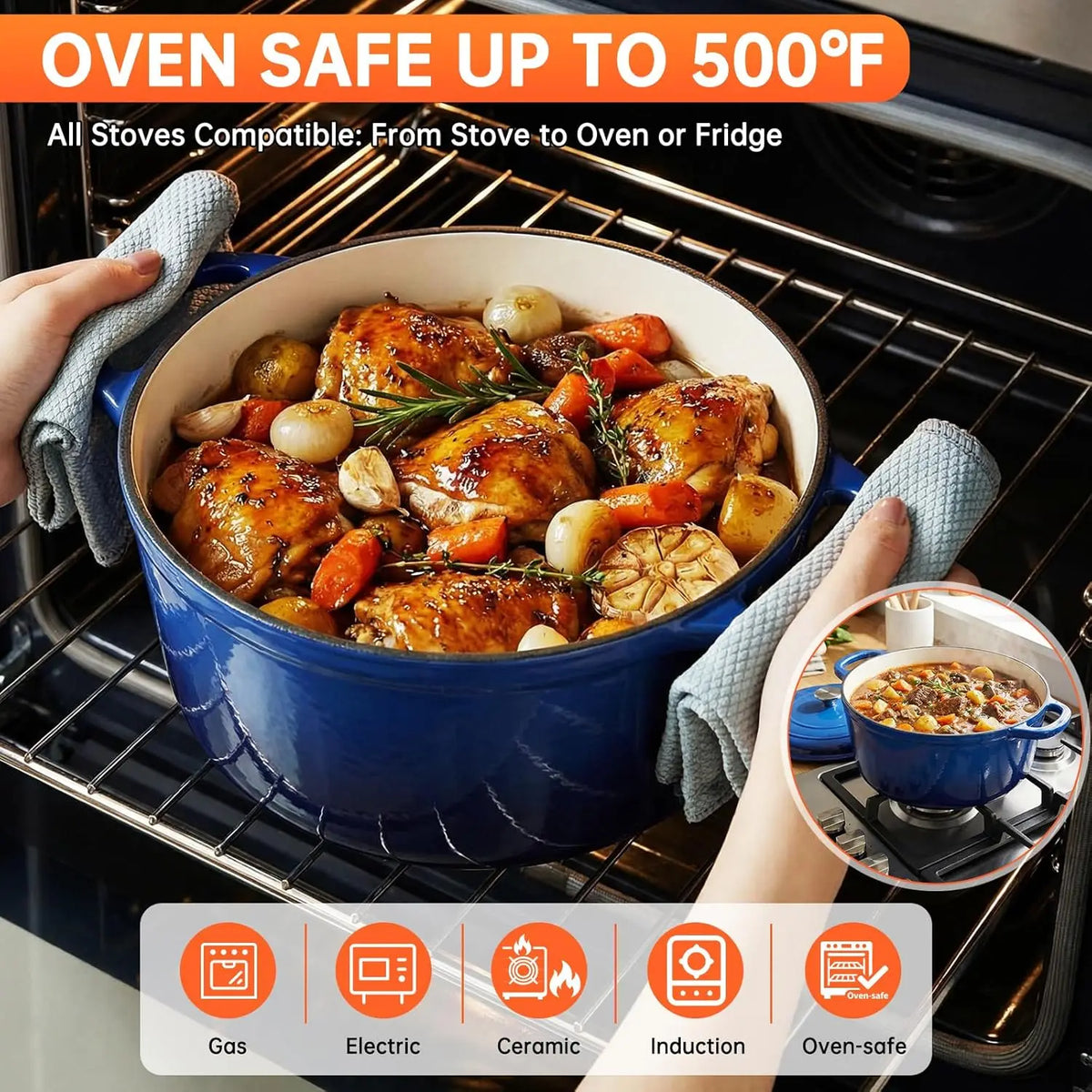 Nonstick Enameled Cast Iron Cookware Set, 7Pcs Pots and Pans Set.....