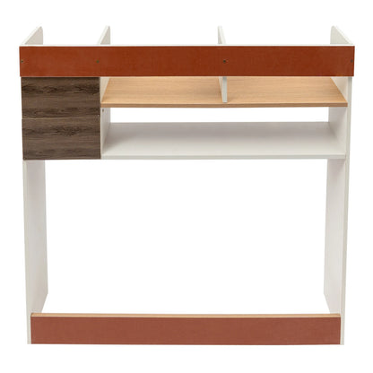 7-Compartment Wooden Desktop Bookshelf – MDF & Plywood Tabletop with 22.05lbs Load Capacity....