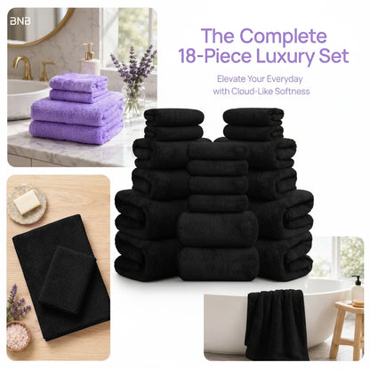 15 Colors, 18-Piece Coral Fleece Bath Towel Set, 4 Bath Towels 4 Hand Towels 10 Washcloths, Ultra Soft Plush Bathroom Towels Set....