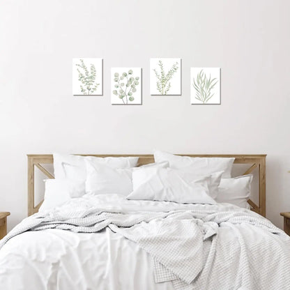 4‑Pcs Framed Botanical Canvas Wall Art 8×10 Inch, Boho Wall Decor for Any Room....