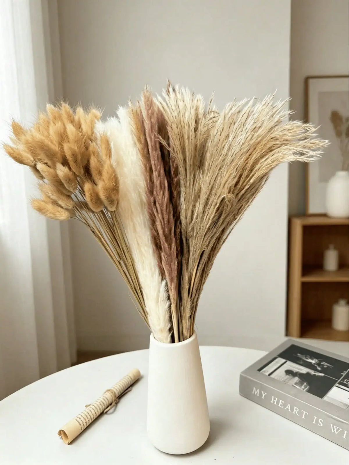 10/20/30pcs White Artificial Pampas Grass 17.3/Inch