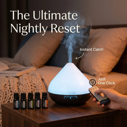 Aromatherapy Humidifier 2-in-1:  Atomizer + 7-Color Wood Grain | Smart Sensor Power-Off | USB Rechargeable Portable, Essential Oil Diffuser