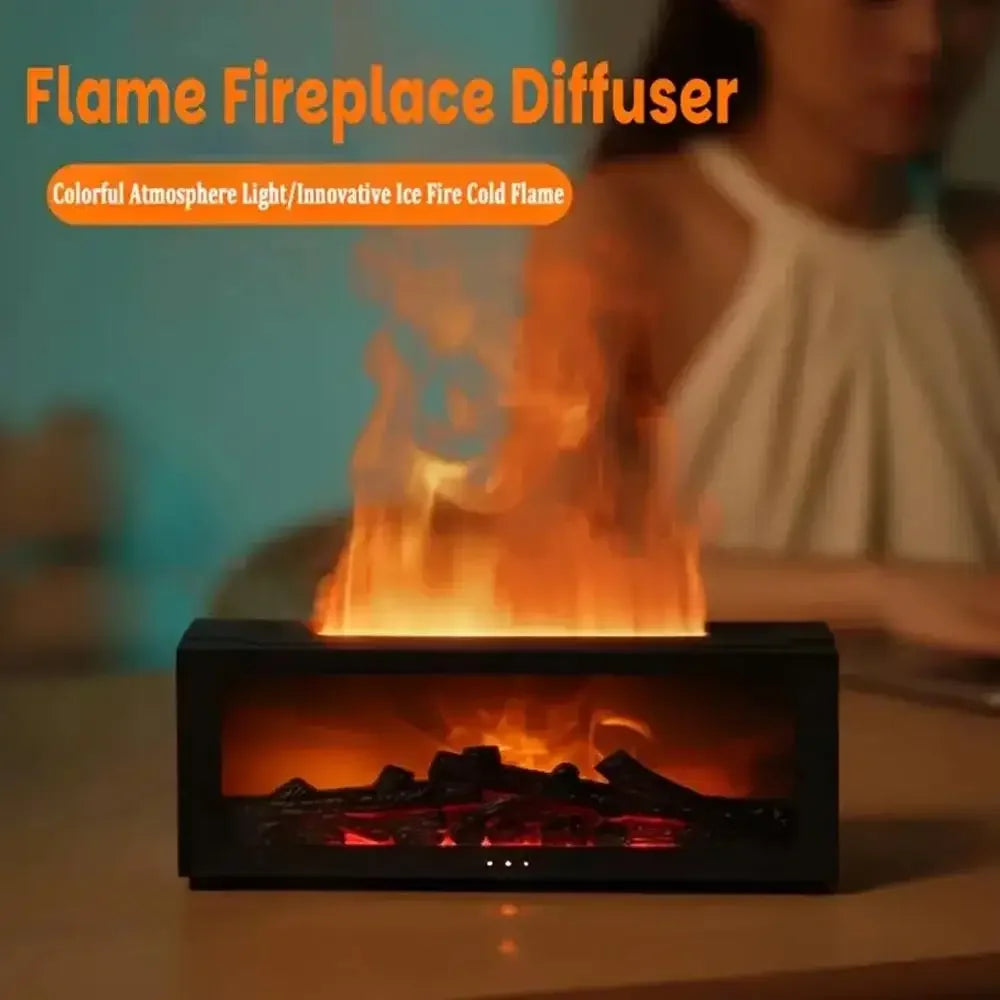 Fireplace Diffuser 6 Color LED Flame Effect, 10 Oz, Remote Timer