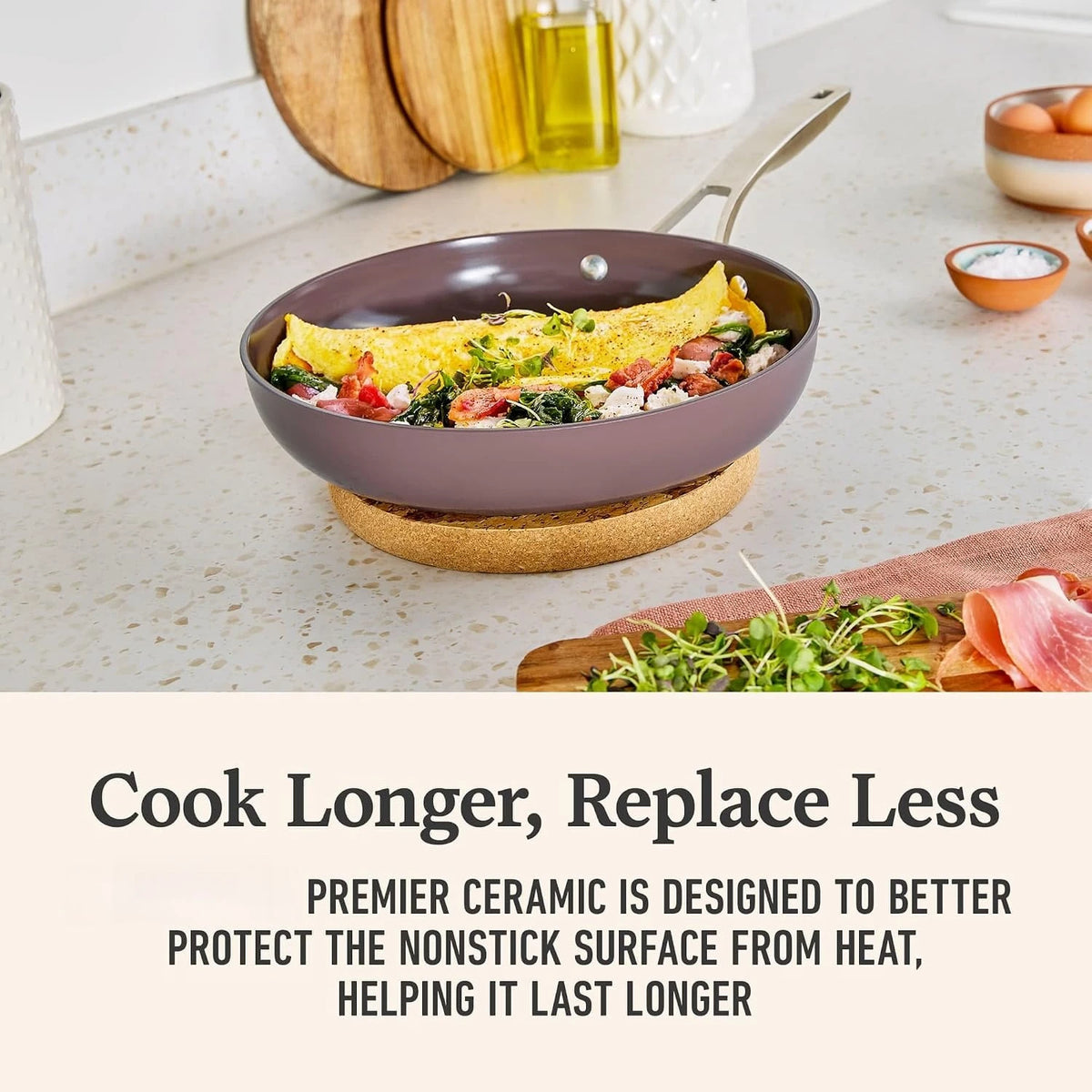Nonstick 8 inch and 10 inch, Durable Ceramic Pans, Dishwasher Safe....