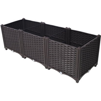 Deep Raised Garden Bed Plastic Planter Box, 15.7" L X 15.7" D X 14.7" H