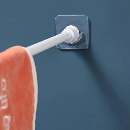 10pcs Telescopic Rod Fixing Holder, Stick-on Bracket Clothes Or Curtain Rod Holder......