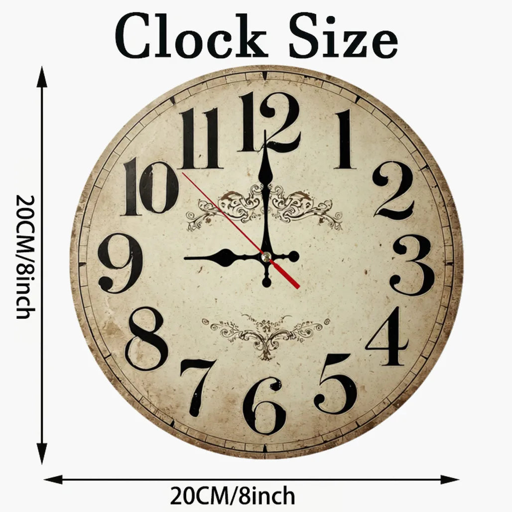 10-12 Inch Wooden Wall Clock, 2D Flat AA Battery Not Included....