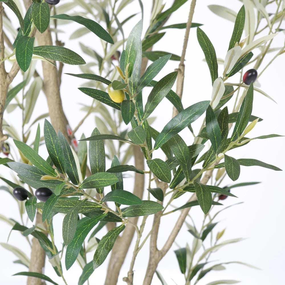 8FT Artificial Olive Tree With Big Decorative White Planter...