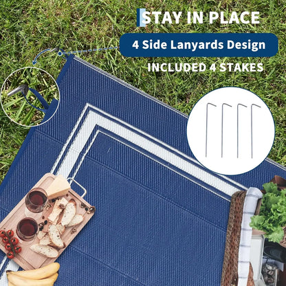 8x10/9X12FT Outdoor Rug Waterproof Soft, Non-Slip