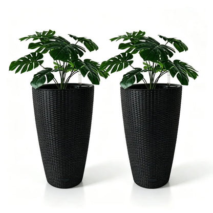 30 in Tall Large Flower Pots Planter with Self-Watering Drainage Holes and Inner Trays Indoor Outdoor