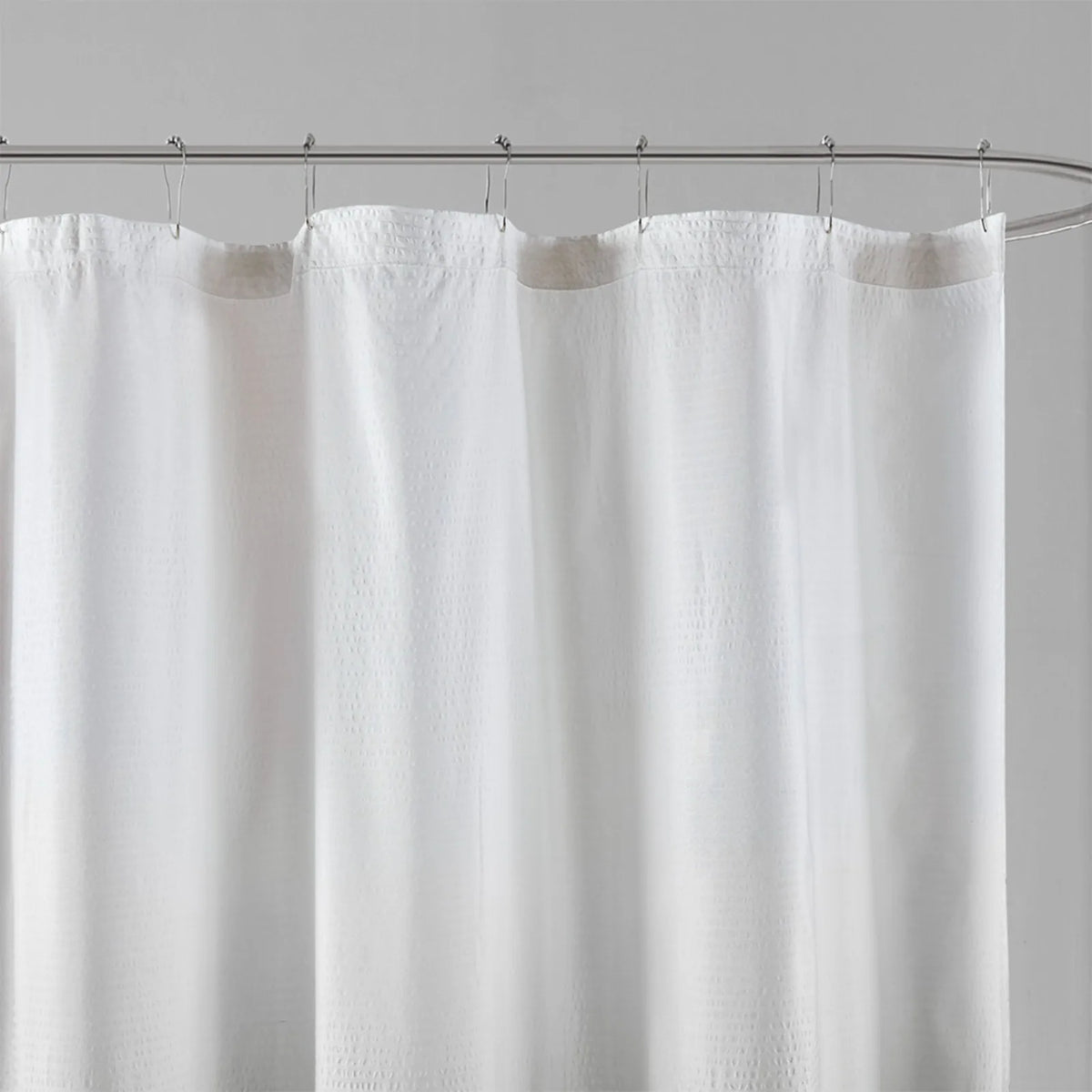 Shadow Printed Seersucker Shower Curtain Grey 72x72" Liner 12 Grommet Rust Proof Washable Machine Waterproof