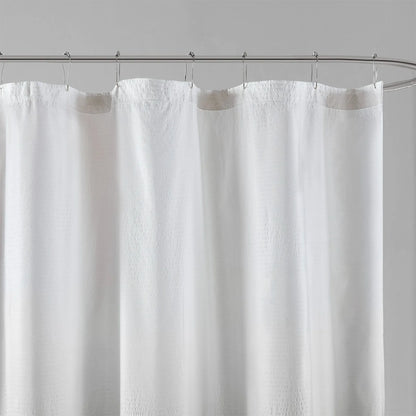 Shadow Printed Seersucker Shower Curtain Grey 72x72" Liner 12 Grommet Rust Proof Washable Machine Waterproof