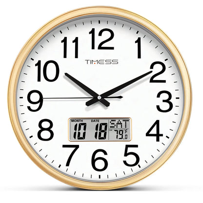 13-inch Wood Grain Wall Clock, Perpetual Calendar, 8 Colors, AA Battery Needed.....