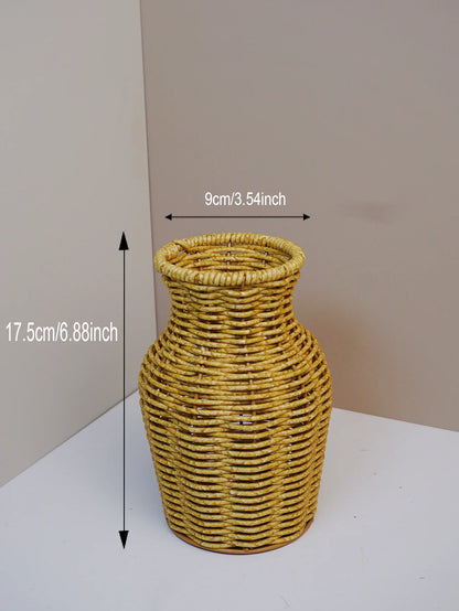 Japanese hand-woven desktop vase arrangement