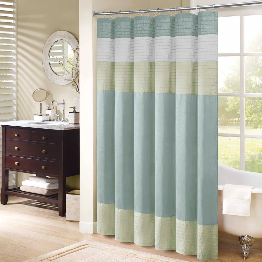 Faux Silk Waterproof Bathroom Shower Curtain Polyester Liner With Hook Ring Grommet Weighted Magnet....