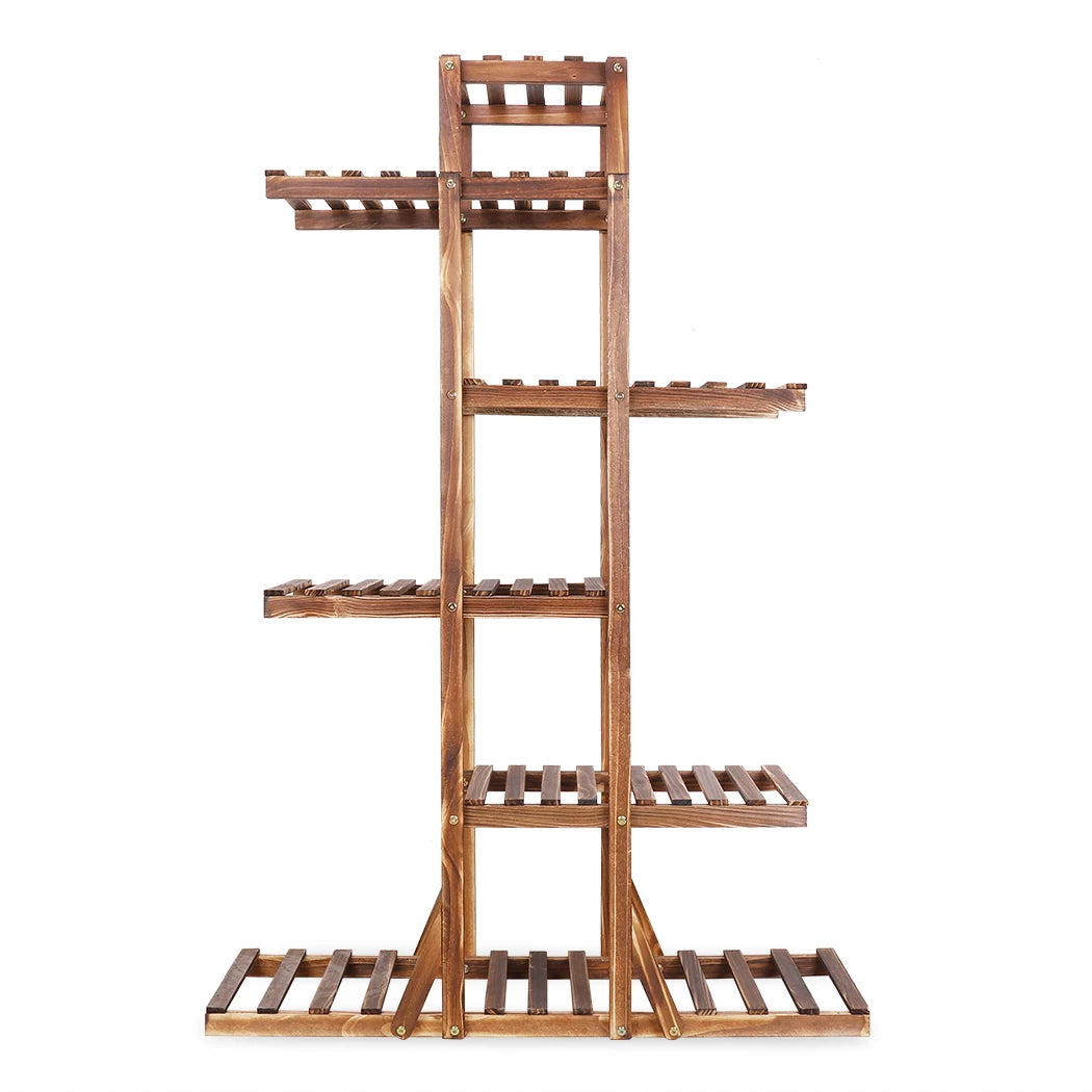 6 Tiered Wooden Flower Planter Pot Stand for Indoor Outdoor....