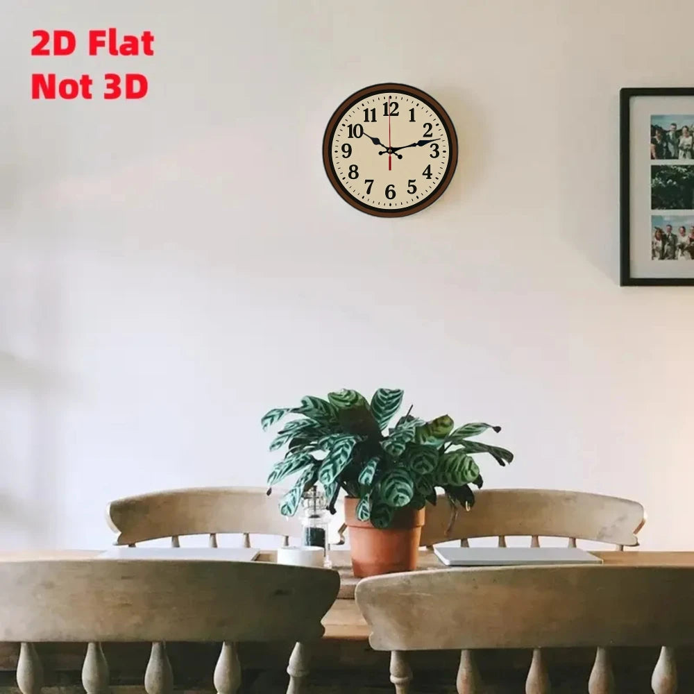 10 Inch Wall Clock, AA Battery Not Included, 2D Flat Design