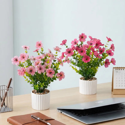 Set of 6 Artificial Potted Flowers Floral Arrangement...