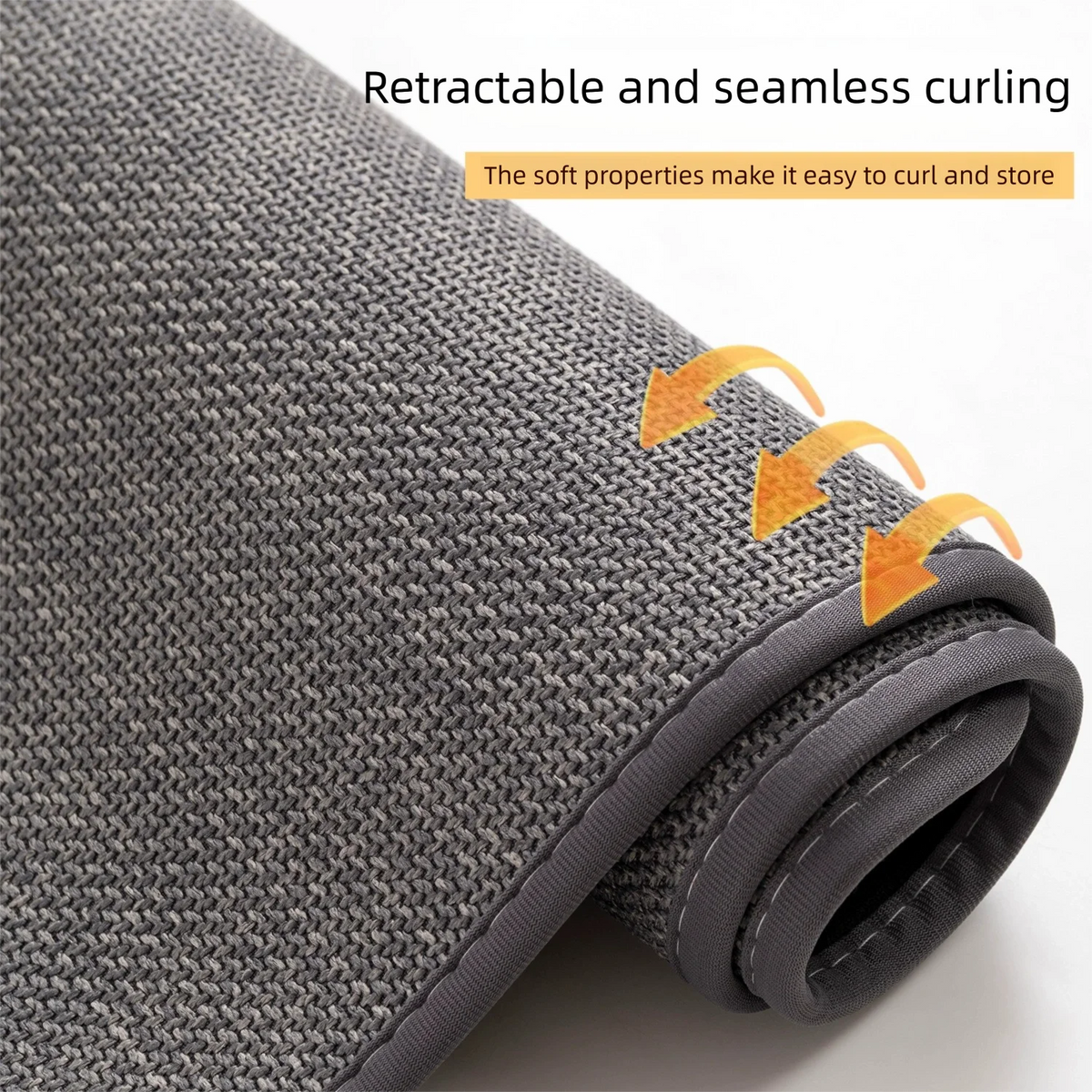 Square Bathroom Mat, Woven-Look Absorbent Rug with Non-Slip