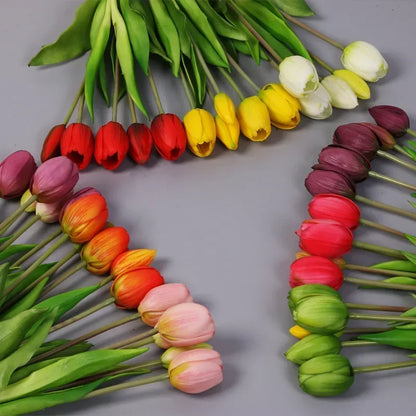5pcs Artificial Flowers Soft Tulip  Real Touch
