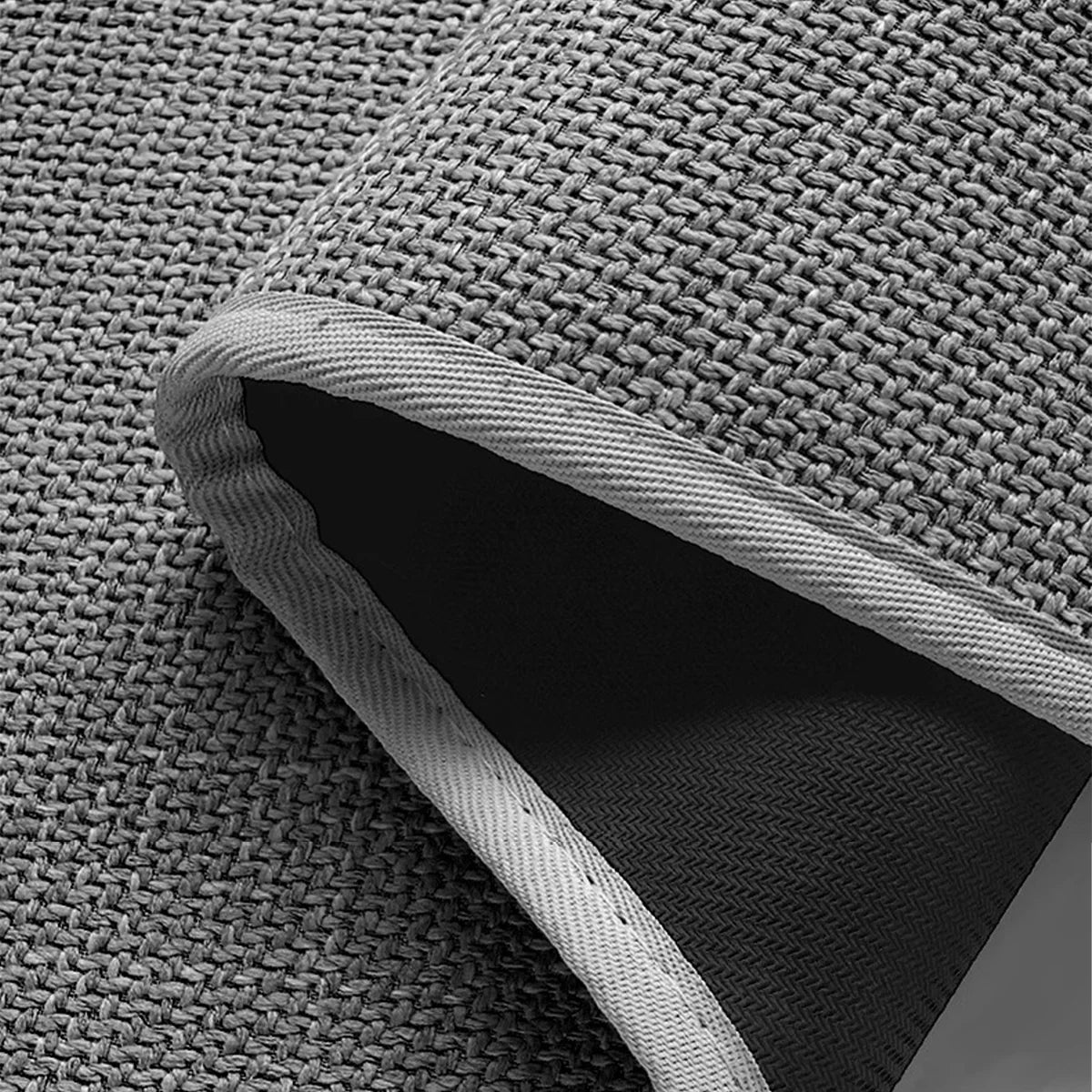 Square Woven-Look Bathroom Floor Mat, Absorbent Non-Slip Rubber Bottom