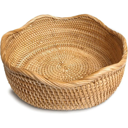 Natural Handwoven Rattan Bread Basket...