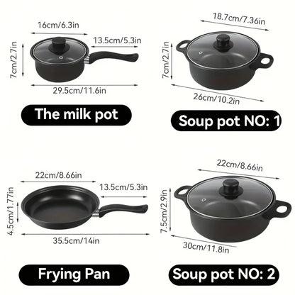 13-Piece Nonstick Stainless Steal, Cookware Set Black, & Utensils....