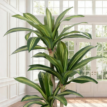 4ft/5ft/6ft Artificial Dracaena Tree in Pot - Realistic  Tropical Plant with Easy Assembly,