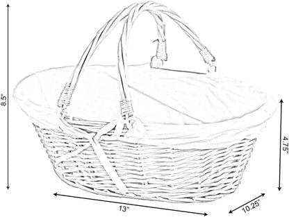 Natural Willow Wicker Basket with Handle – Multi-Purpose....
