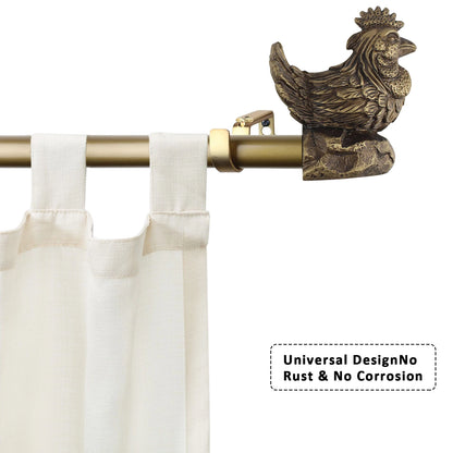 Heavy Duty Adjustable Curtain Rod Set, 3/4" Diameter Single Window Drapery Rod in 3 Sizes