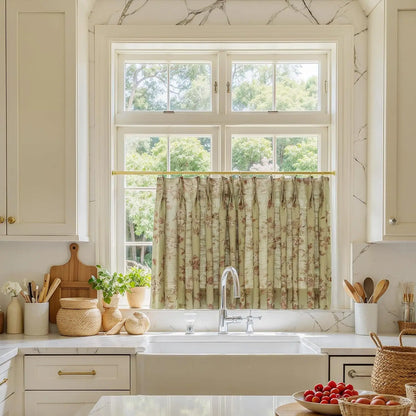 18-28 Inch Adjustable Curtain Rod with Rings, Inside Outside Mount For Kitchen, In Gold Or Black.....