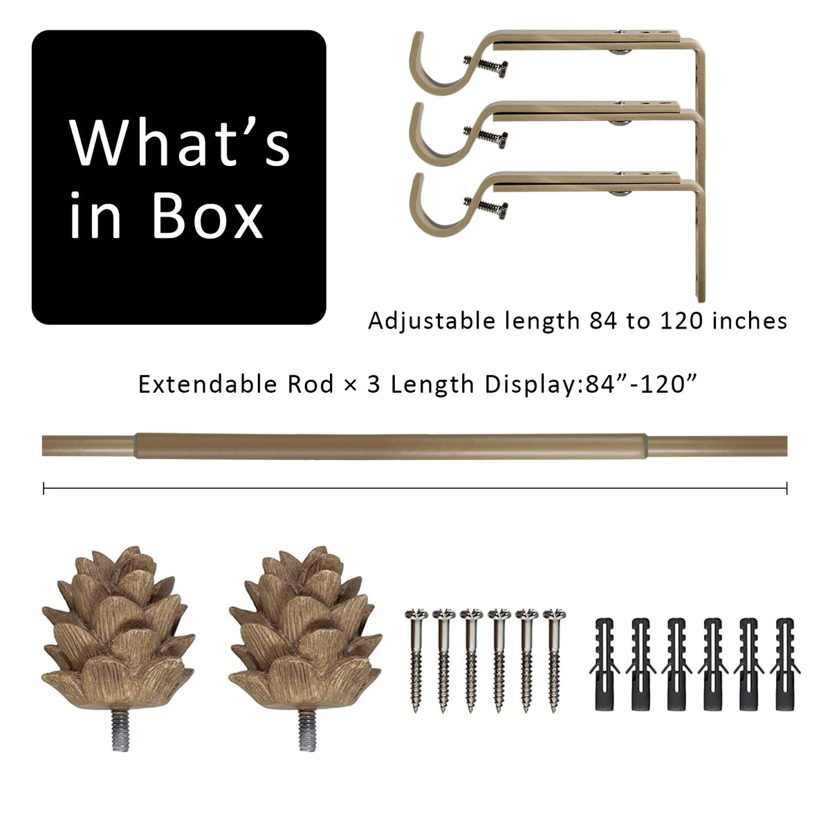 Heavy Duty Adjustable Curtain Rod，28 to 120 Inches, 3/4 Inch Single, 3 Colors, 3 Sizes....